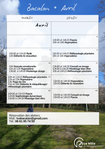 Planning Bacalan avril