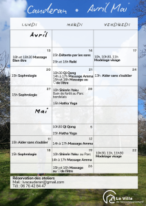 Planning Caudéran avril