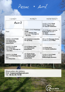 Planning Pessac avril